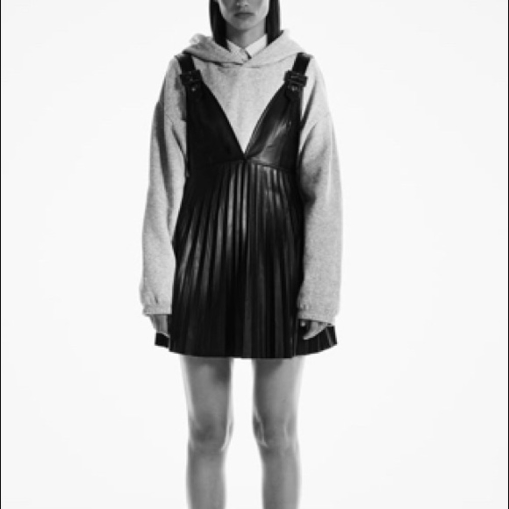 ZARA Faux leather pinafore dress